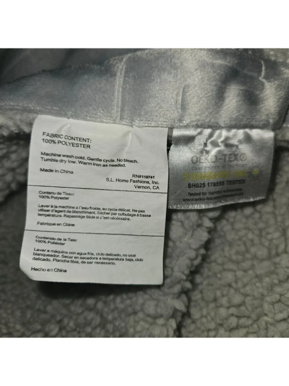 RN 119741 Solid Gray Baby Blanket Fleece Embossed Animal Safari Elephant Giraffe